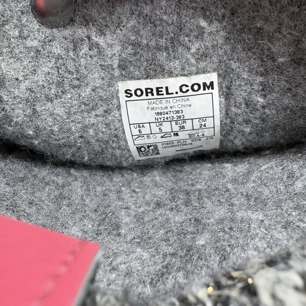 Sorel Winter Boots Girls Youth Size 6 Joan Of‎ Arctic Olive Green Snow Pink Draw
